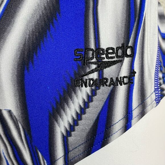 NWT Speedo Endurance+ Flyback One Piece Swimsuit Size 6/32 – Blue Gray White - Picture 3 of 9